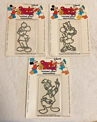 NIP VTG 1981 Makit Bakit Stained Glass Suncatchers Disney Mickey Minnie Donald • $14