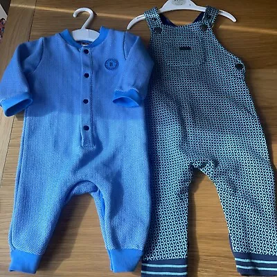 Baby Boy Ted Baker Sleepsuit & Dungarees 3-6 6-9 Months Excellent Condition  • £12.99