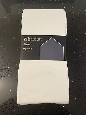 Habitat Egyptian Cotton Fitted Sheet - 400 TC - Super King Size - White - BNWT • £15