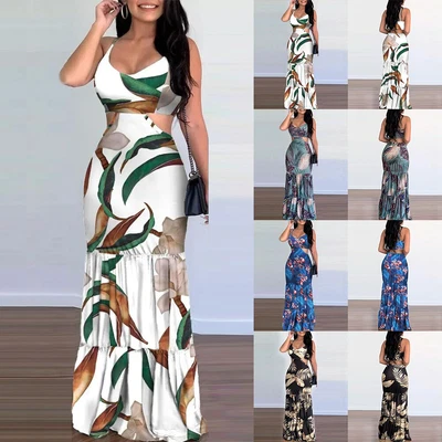 $24.09 • Buy Women's V-Neck Sexy Cami Long Maxi Dress Ladies Evening Party Bodycon Sundress