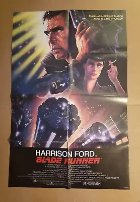 💀 BLADE RUNNER 1982 Genuine 27x41 One-sheet Movie Poster Harrison Ford & Bonus! • $771.74