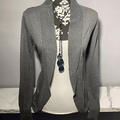 Merona Womens Open Front Cardigan Sweater Gray Heathered Long Sleeve XS • $7