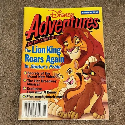 Disney Adventures Collectors Issue November 1998 The Lion King Roars Again… • $10.95