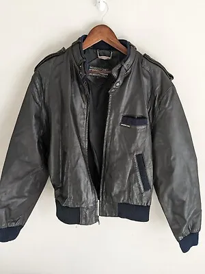 Vintage Members Only Leather Bomber Jacket Size 44 • $20