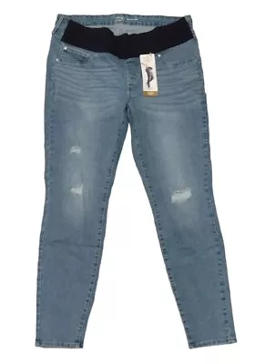 Women's Maternity Baby Bump Skinny Jeans  Size XL  Distressed Look NEW W/ TAGS • $28.86