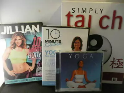 Lot Of Four Exercise Videos Cd Jilliam Michaels Yoga Tai Chi  • $12.99