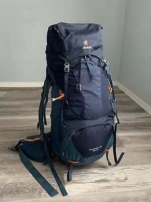 Deuter Aircontact Lite 50 + 10 Backpack Hiking Blue/Orange • $80