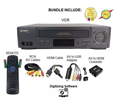 SHARP VCR Converts/Transfer VHS To Digital File/DVD By USB Capture Converter USB • $144