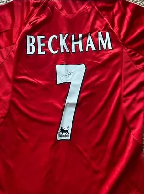 David Beckham - HAND SIGNED 1999 Manchester United SHIRT  **COA** Treble Man Utd • £149.99