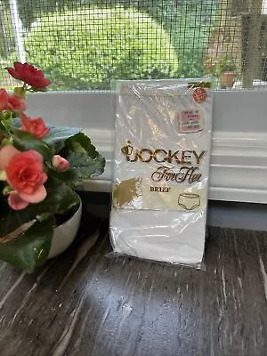 Vintage Jockey For Her Panties NIP Brief White Granny Sz 6Cotton Old Stock 1980s • $34.18