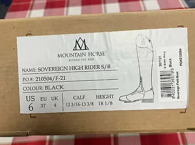 BRAND NEW Mountain Horse Sovereign Tall Field Boots Size 6 Calf Slim Height REG • $450