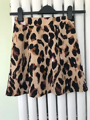£9.95 • Buy Pretty Little Thing Leopard Print Satin Mini Skirt Size 6 BNWT *Freepost*