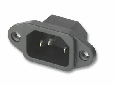 IEC C14 3-Pin Male Mains Power Inlet Socket  - 10A • £2.45