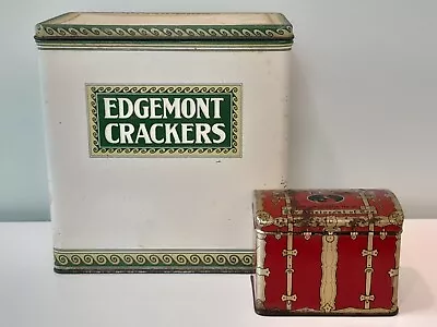 Vtg Tin Lot: Edgemont Crackers & Swee-Touch-Nee Consolidated Tea Co Chest Decor • $30