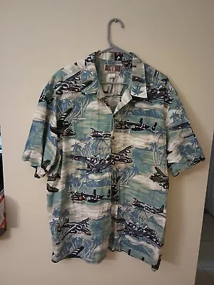 Kalaheo Hawaiian Shirt Men’s 2XL Fighter Bomber Airplanes Beach Aloha Made USA • $18