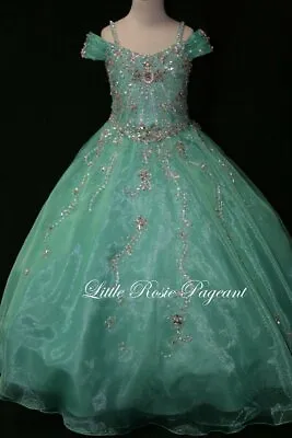 NEW* Little Rosie Girls Glitz Long Pageant Dress LR2019 Mint 14 $550 • $337.50