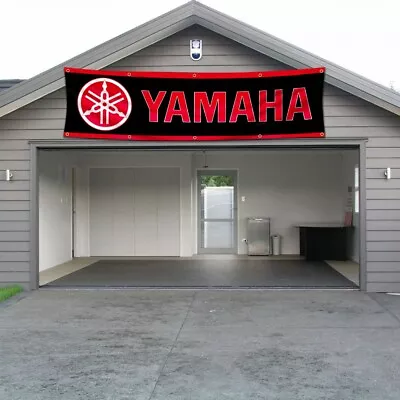 Yamaha Motorcycle 2x8FT Banner Racing Motocross Show Flag Garage Wall Decor Sign • $14.97