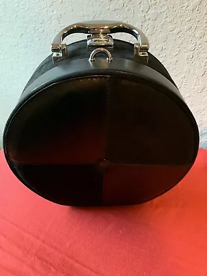 Jewelry/Makeup Travel Case-Round Black Velvet/Faux Leather • $20