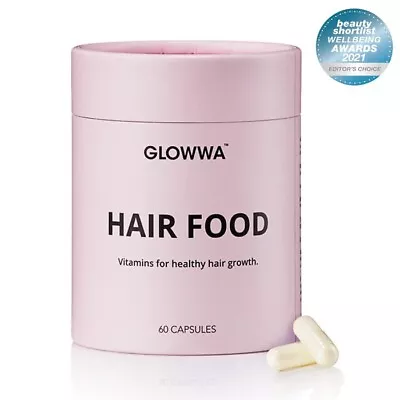 Glowwa Hair Food Vitamins For Healthy Hair Growth 60 Capsules For Men And Women • £34.95