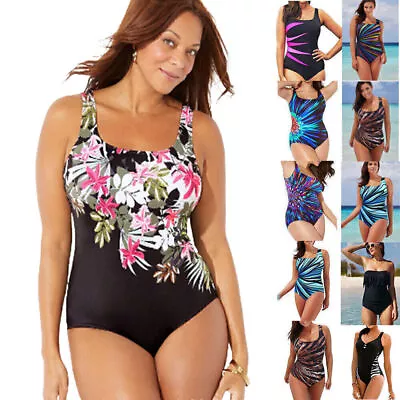 Plus Size Women One Piece Monokini Bikini Tummy Control Swimwear Swimsuit Beach • $23.89