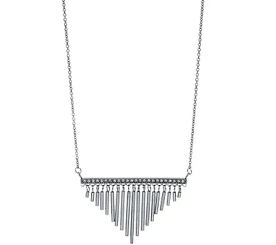 Steel By Design Round Crystal Clear Fringe Necklace 26 +2  Stainless Steel • $25.08