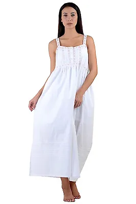 Nightingales Classic White Cotton Victorian Vintage Nightdress • $68.99