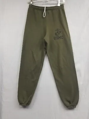United States Marines USMC Mens Fleece Pants Sweatpants Size Small Duke Green • $13.85