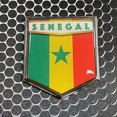 SENEGAL Flag Domed CHROME Emblem Flag Car 3D Sticker 2.5 X 2.25  Dakar Sénégal • $11.49
