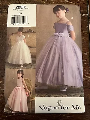 Vogue V8016 UNCUT Sewing Pattern Children's Dresses Size 5-6-6X • $19.99