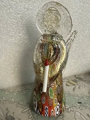 Murano Millefiori Angel Art Glass Figurine 4” Italy  Holding A CandleBeautiful • $46.95