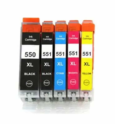 PGI-550XL PGBK/ CLI-551XL CMYK Ink Set Fits For Canon Pixma MX920 IP7250 MG5550 • £5.31