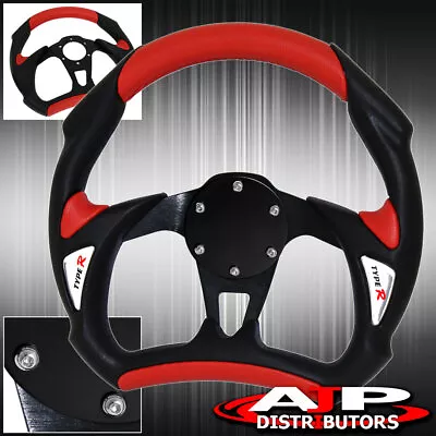 320mm 6 Bolt Hole Red Black Pvc Steering Wheel Horn Delete Plate Type R Logo • $43.99