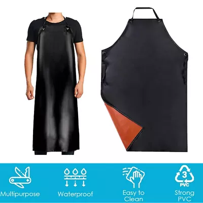 Heavy Duty Vinyl Waterproof Apron Kitchen Work Oil Stain Proof Industrial Apron • $13.33