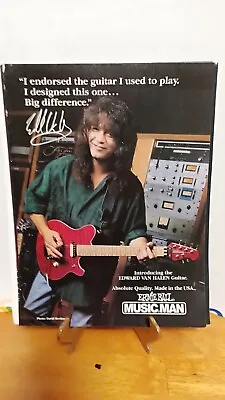 Eddie Van Halen Musicman Guitar Print Ad 11 X 8.5. • $9.50