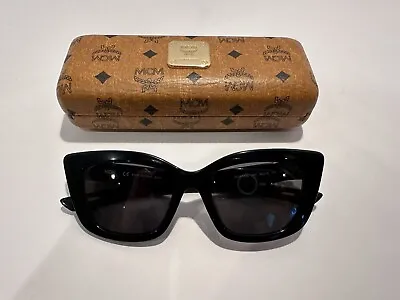 MCM Women’s Sunglasses FRAMES ONLY Black/Cognac Visetos 52MM Model MCM704SL • $49.99