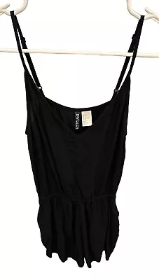 H&M Divided Black Tank Romper Shorts Sleeveless Jumpsuit Size 4 • $11.99