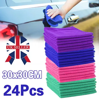 24/48x Microfibre Cloths Kitchen Cleaning & Car Polishing Drying Duster Towels A • £8.55