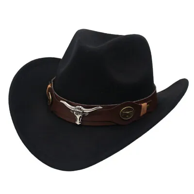 Cowboy Hat Western Felt Fedora Panama Jazz Cap For Men Women SOMBRERO VAQUERO • $15.95