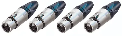 (4 PACK) NEUTRIK NC3FXX 3-Pin XLR Female Cable Mount Connector - Nickel Shell • $16.49