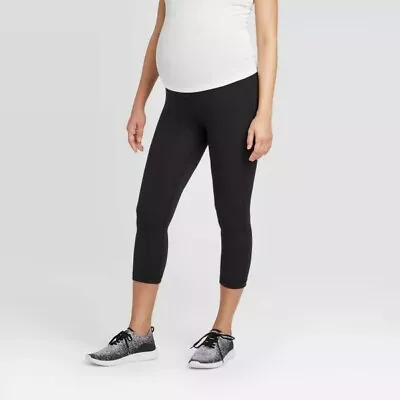 £28.74 • Buy Isabel Maternity Crossover Panel Active Capri Pants Black XS NWT 