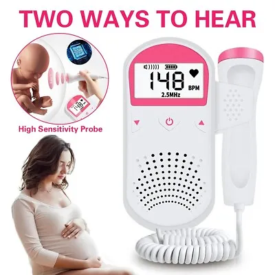 Baby Fetal Doppler Detector Heart Beat Rate Probe Prenatal Monitor Ultrasonic UK • £13.99