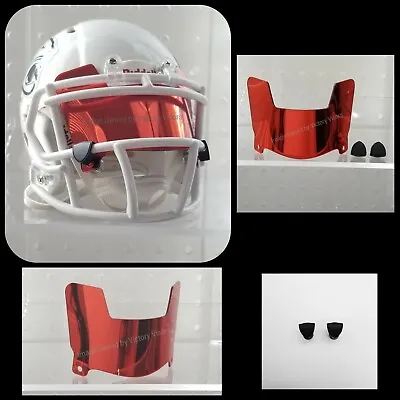 Mini Football Helmet Visor RED CHROME MIRROR Visor W/ Clips. • $11