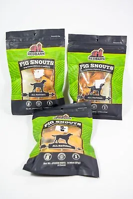 3 Redbarn Pig Snouts Natural Premium Dog Chews 2 Pack=6 Total 2oz Bag 05/10/2026 • $27.99