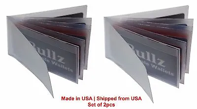 Plastic Wallet Insert Set Of 2 ID-Card Picture Holder For Mens 6Page MADE IN USA • $8.79