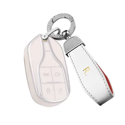 For Maserati Quattroporte Ghibli Levante TPU Smart Key Case Cover Shell White • $29.69