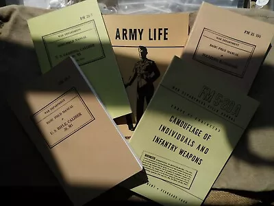 Reenactors Bundle Field Manuals FM 21-100 23-5 23-7 5-20A & ARMY LIFE 21-13  • $37.29