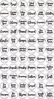 £5.99 • Buy 66 X Spice Herb Round Storage Pantry Jar 3cm Labels Stickers Decals
