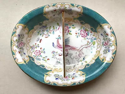 Antique Minton  Turquoise Cockatrice Divided Open Vegetable Dish • $175