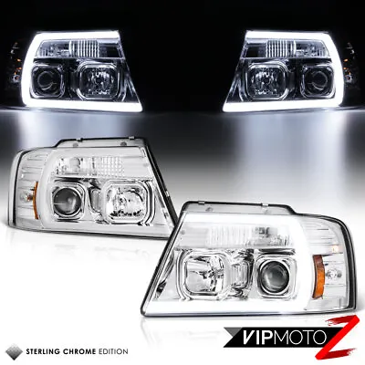 04-08 Ford F150 Chrome Cyclop Optic Neon Tube LED DRL Projector Headlight Lamp • $234.80