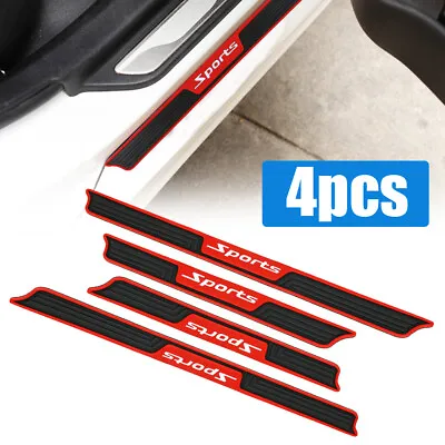 4X Rubber Car Door Sill Scuff Plate Cover Panel Step Protector Car Accessories • $16.99